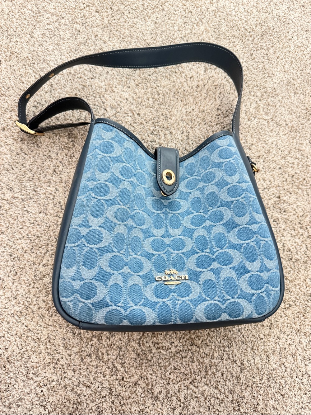Coach Blue Signature Denim Hadley Bag